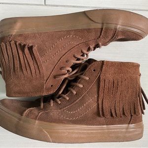 Brown Suede High-Top Sneakers